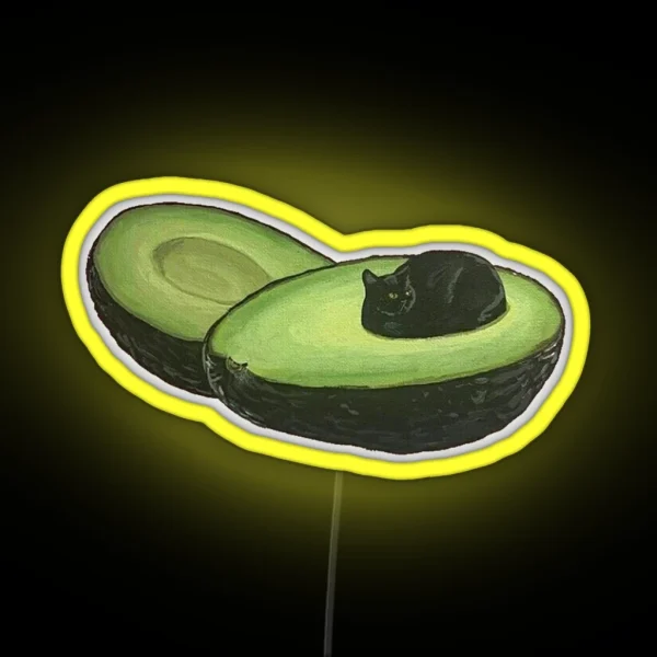 Avocado Cat RGB Neon Sign