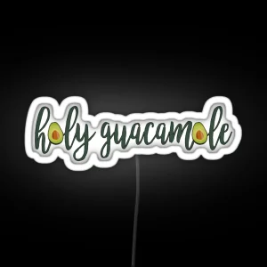 Avocado Holy Guacamole RGB Neon Sign