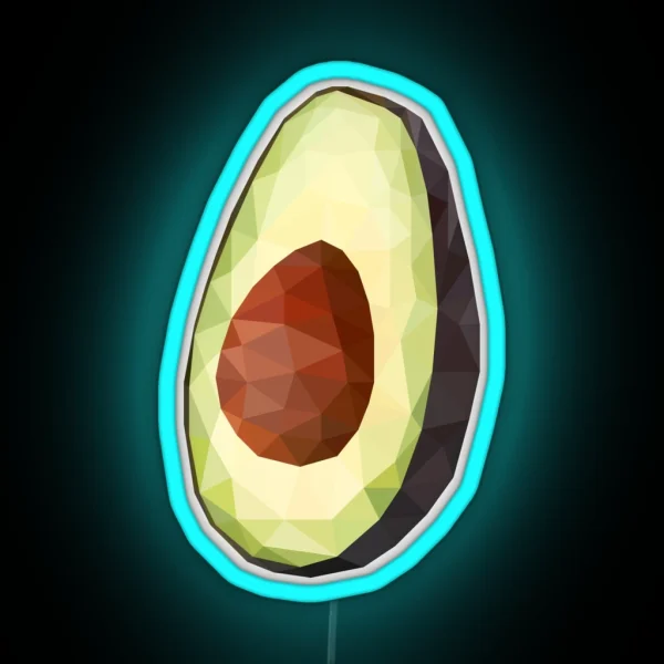 Avocado Low Poly RGB Neon Sign