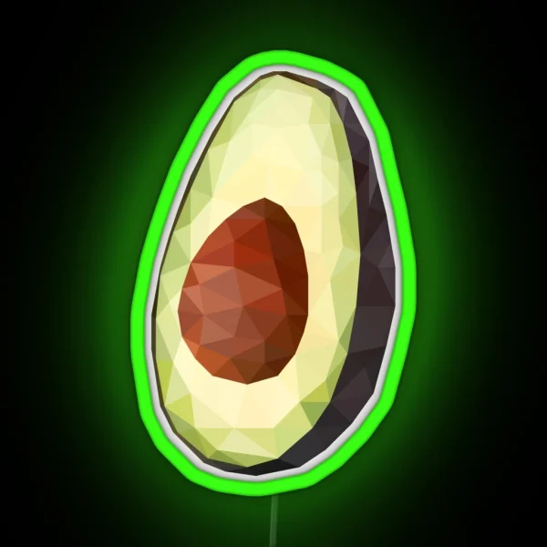 Avocado Low Poly RGB Neon Sign