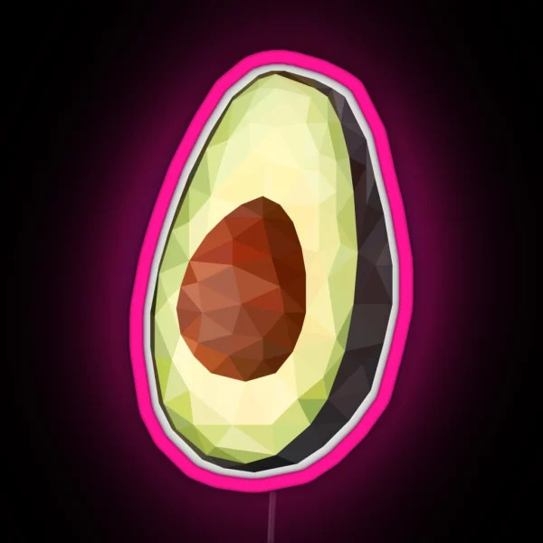 Avocado Low Poly RGB Neon Sign