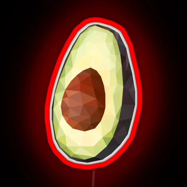 Avocado Low Poly RGB Neon Sign