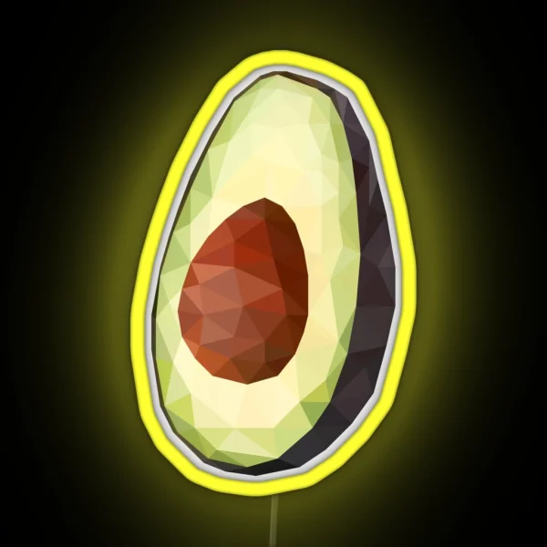 Avocado Low Poly RGB Neon Sign