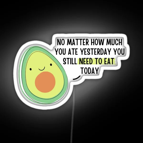 Avocado Quote No Matter How Much You Ate RGB Neon Sign