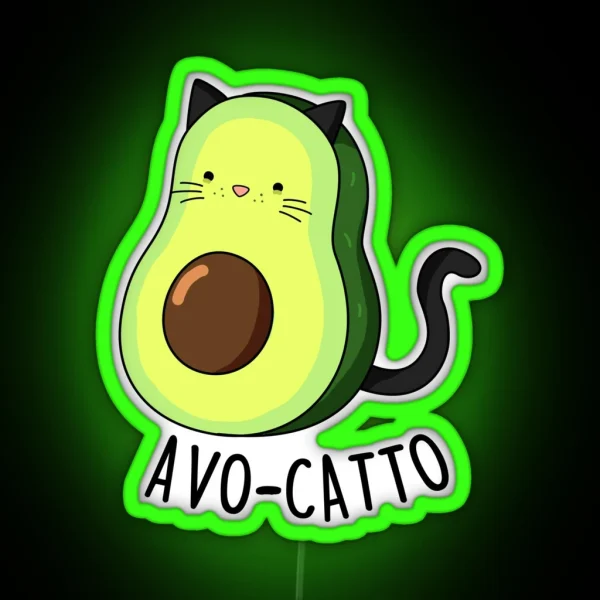 Avocatto Funny Avocado Puns RGB Neon Sign