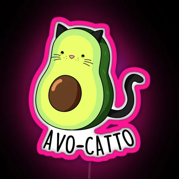 Avocatto Funny Avocado Puns RGB Neon Sign