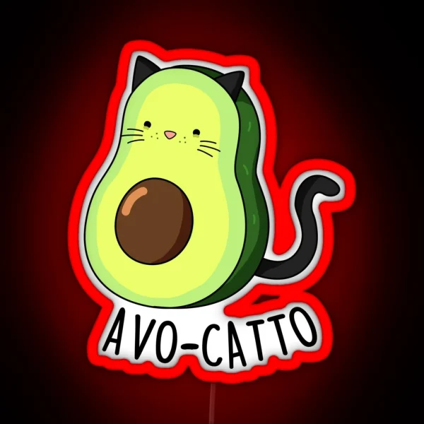 Avocatto Funny Avocado Puns RGB Neon Sign