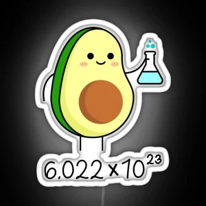 Avogadro S Number Pun Cute Avocado Chemist RGB Neon Sign