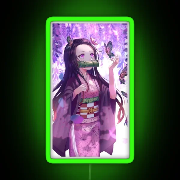 Awaken Your Demonic Side With The Exclusive Nezuko RGB Neon Sign