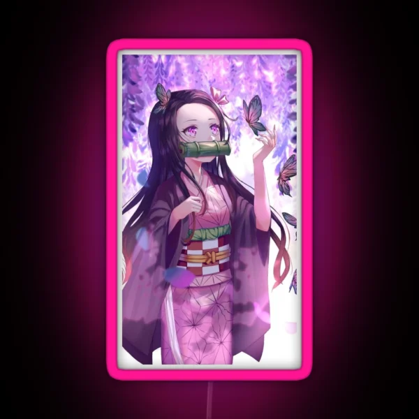 Awaken Your Demonic Side With The Exclusive Nezuko RGB Neon Sign