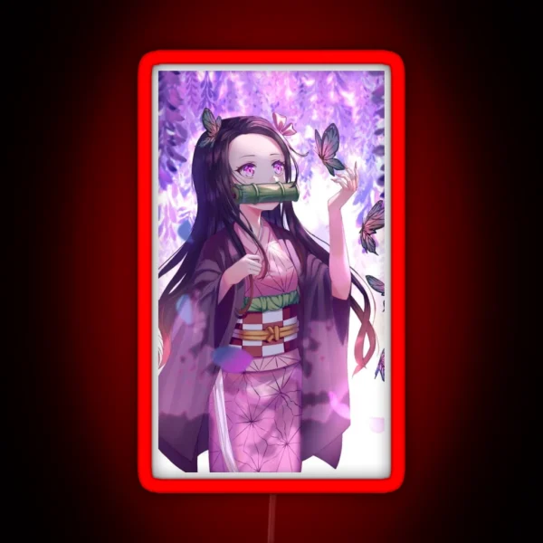 Awaken Your Demonic Side With The Exclusive Nezuko RGB Neon Sign