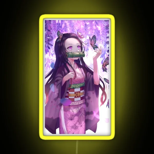 Awaken Your Demonic Side With The Exclusive Nezuko RGB Neon Sign