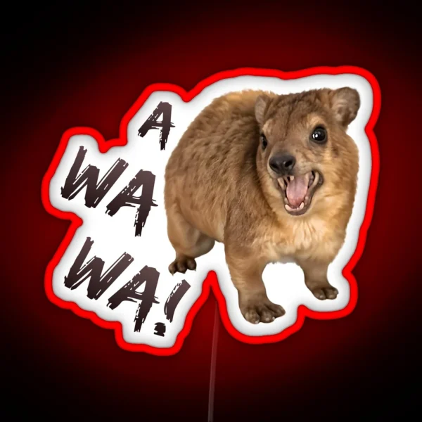 Awawa Angry Screaming Hyrax Meme Cute And RGB Neon Sign