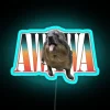 Eye-catching RGB Neon Sign with Glowing Hyrax Design Artwork