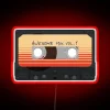 Radiant RGB neon light of nostalgic Marvel soundtrack inspiration.