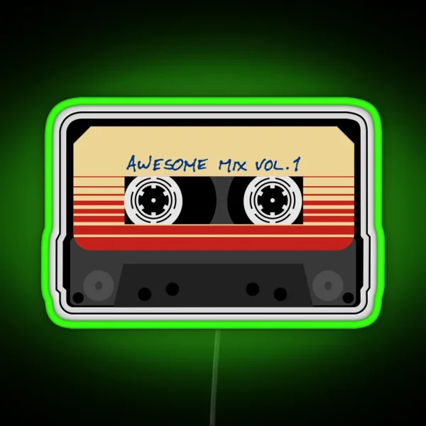 Awesome Mixtape Vol 1 Tape Music Retro RGB Neon Sign