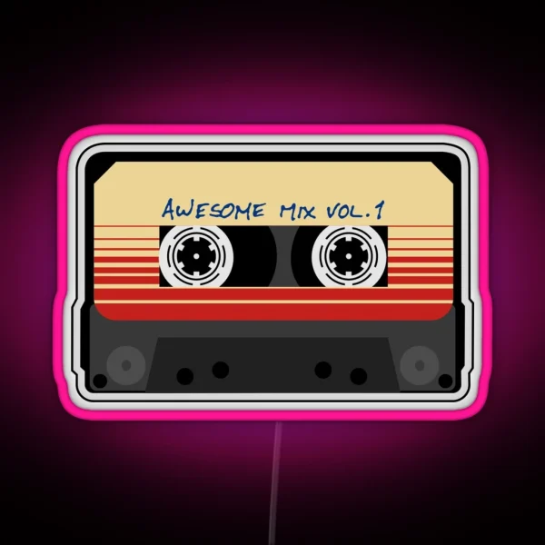 Awesome Mixtape Vol 1 Tape Music Retro RGB Neon Sign