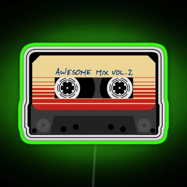 Awesome Mixtape Vol 2 Cassette Retro RGB Neon Sign