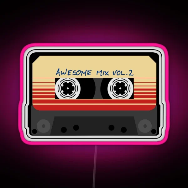 Awesome Mixtape Vol 2 Cassette Retro RGB Neon Sign