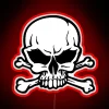 Neon LED Wall Sign with Bright Colorful Glow Skull Design