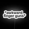 Awkward Finger Guns RGB Neon Sign