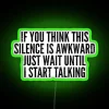 Quirky Home Decor RGB Neon Sign with Humorous Introvert Motivational Quote