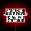 Laugh at awkward moments with quirky introvert humor neon decor.