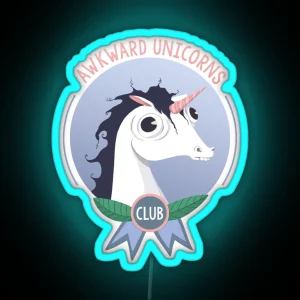 Awkward Unicorns Club RGB Neon Sign