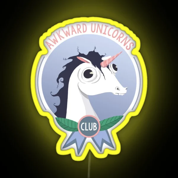 Awkward Unicorns Club RGB Neon Sign