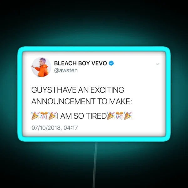 Awsten Knight Tweet RGB Neon Sign