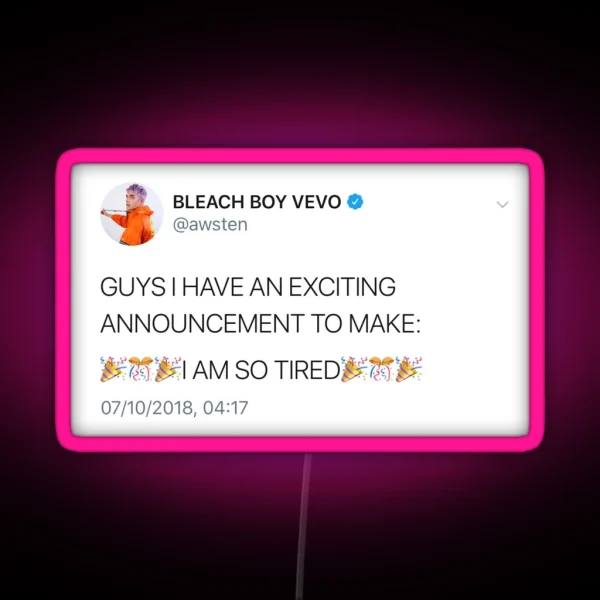 Awsten Knight Tweet RGB Neon Sign