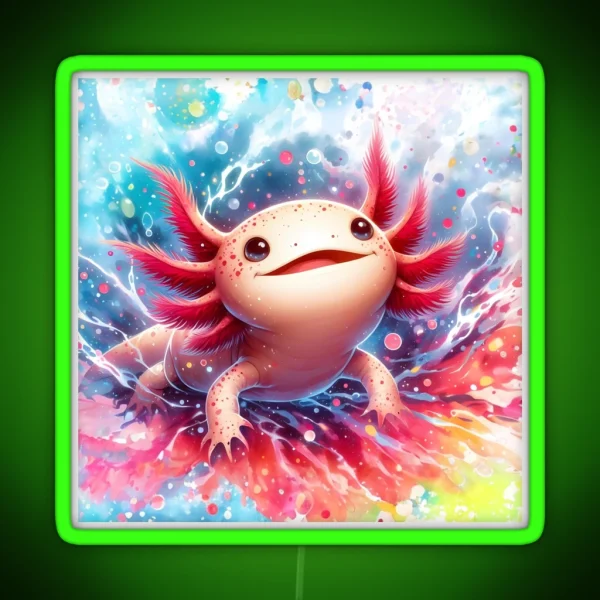 Axolotl Art 100 Axolotl Lovers RGB Neon Sign