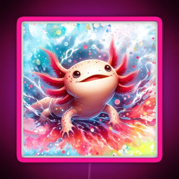 Axolotl Art 100 Axolotl Lovers RGB Neon Sign
