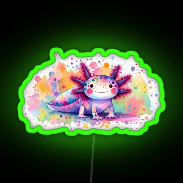 Axolotl Art 107 Axolotl Lovers RGB Neon Sign