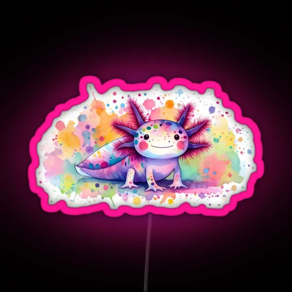 Axolotl Art 107 Axolotl Lovers RGB Neon Sign