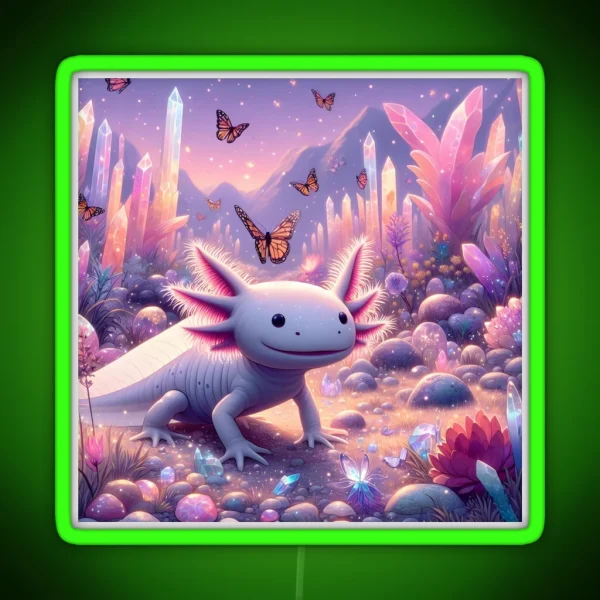Axolotl Art 111 Axolotl Lovers RGB Neon Sign