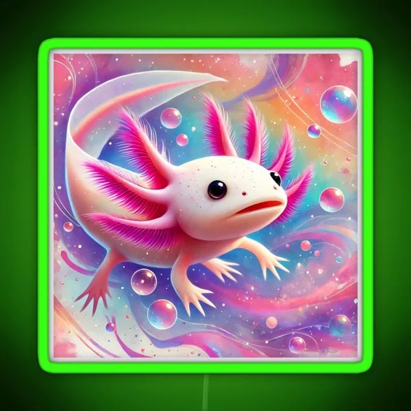 Axolotl Art 146 Axolotl Lovers RGB Neon Sign