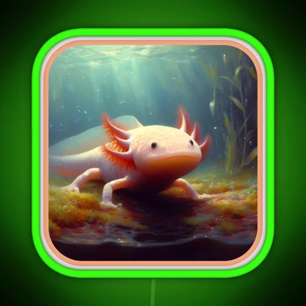 Axolotl Art 29 Axolotl Lovers RGB Neon Sign