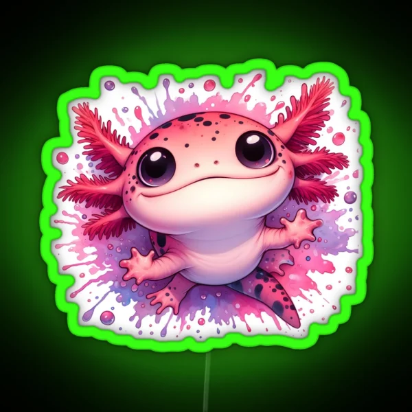Axolotl Art 89 Axolotl Lovers RGB Neon Sign