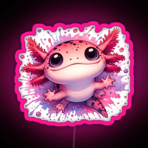 Axolotl Art 89 Axolotl Lovers RGB Neon Sign