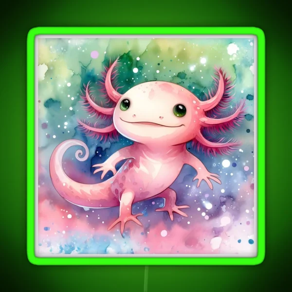 Axolotl Art 90 Axolotl Lovers RGB Neon Sign