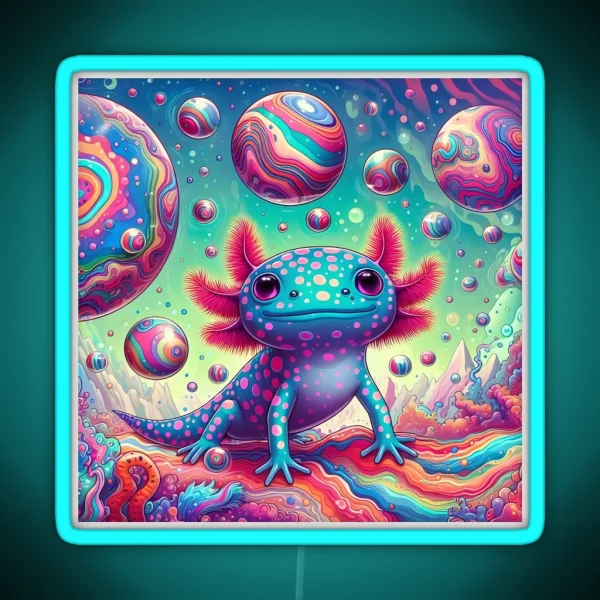 Axolotl Art 91 Axolotl Lovers RGB Neon Sign