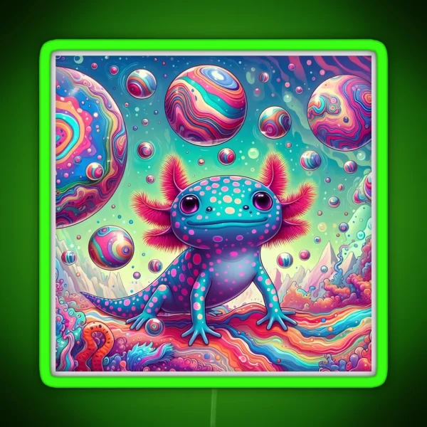 Axolotl Art 91 Axolotl Lovers RGB Neon Sign