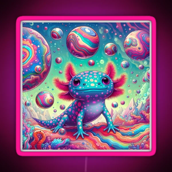 Axolotl Art 91 Axolotl Lovers RGB Neon Sign