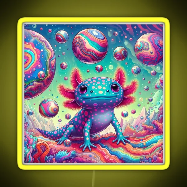 Axolotl Art 91 Axolotl Lovers RGB Neon Sign