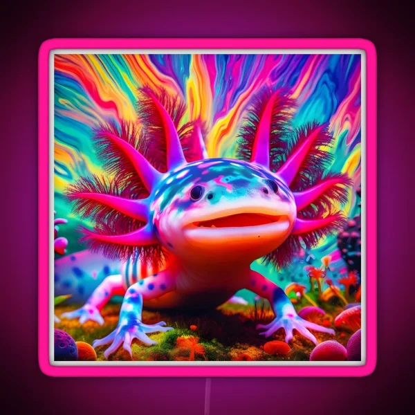 Axolotl Art 93 Axolotl Lovers RGB Neon Sign