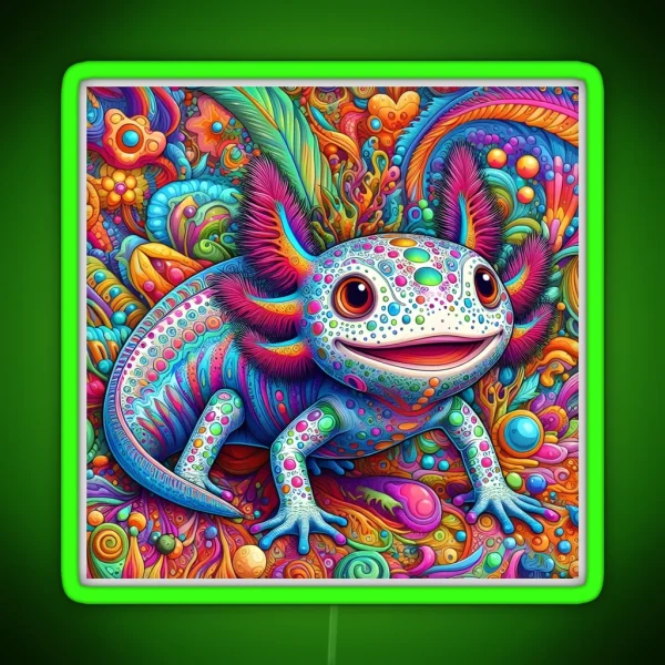 Axolotl Art 95 Axolotl Lovers RGB Neon Sign