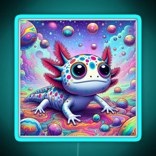 Axolotl Art 97 Axolotl Lovers RGB Neon Sign