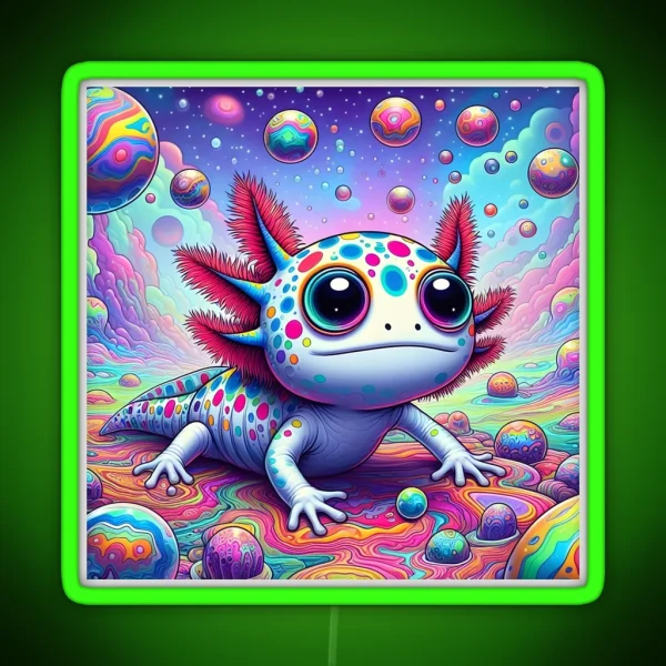 Axolotl Art 97 Axolotl Lovers RGB Neon Sign