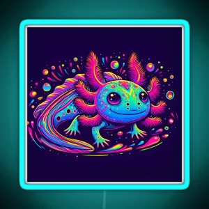 Axolotl Art 98 Axolotl Lovers RGB Neon Sign